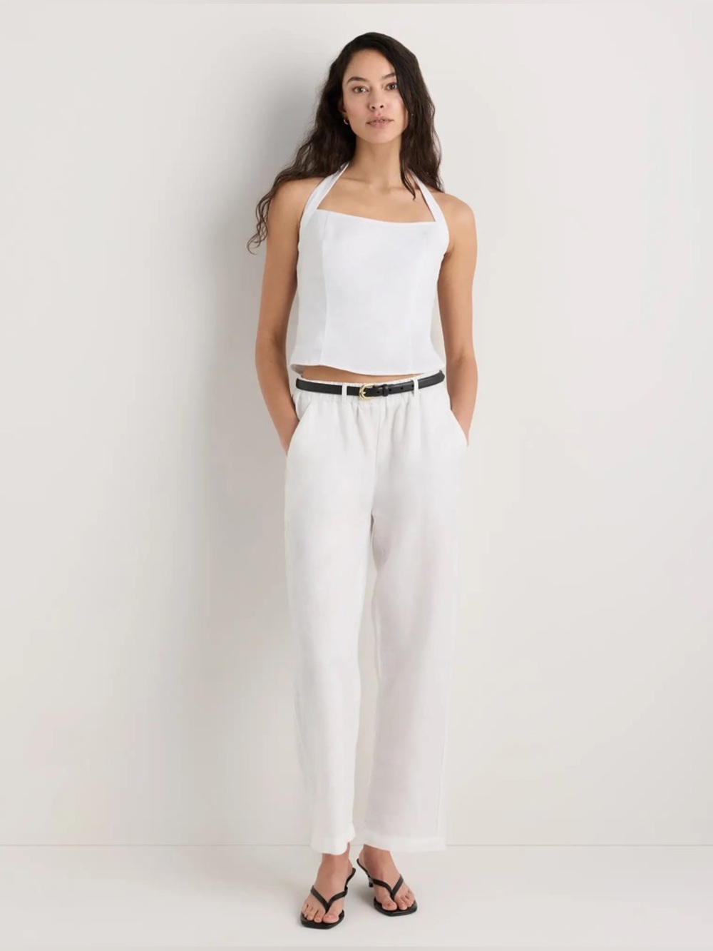 Quince 100% European Linen Halter Top